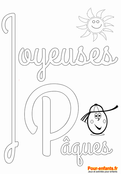 Joyeuses Pâques coloriage de PAQUES à imprimer pour colorier gratuit