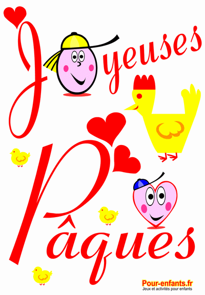 Joyeuses Pâques à imprimer en grandes lettres