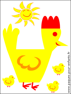 Puzzle de Pâques en ligne Dessin de poule de Pâques